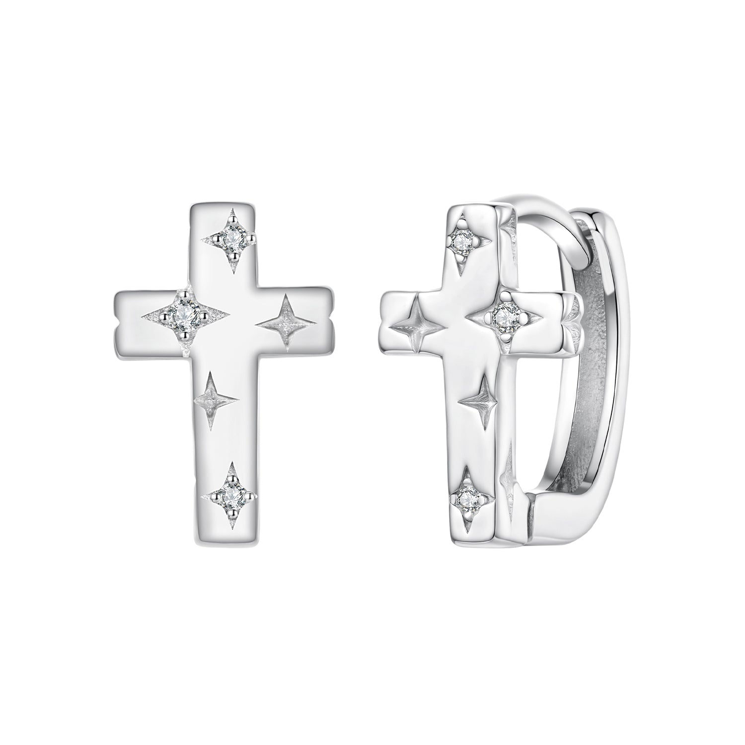 925 Sterling Silver Hoop Earrings with Pavé Setting CZ, 1.3x0.8cm, for Women DestGlow