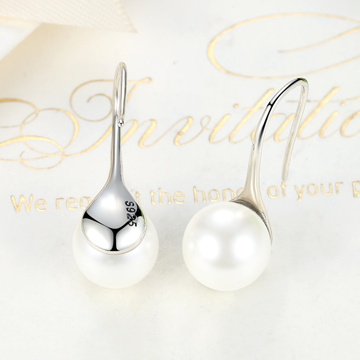 925 Sterling Silver Genuine Shell Pearl Earrings for Women DestGlow