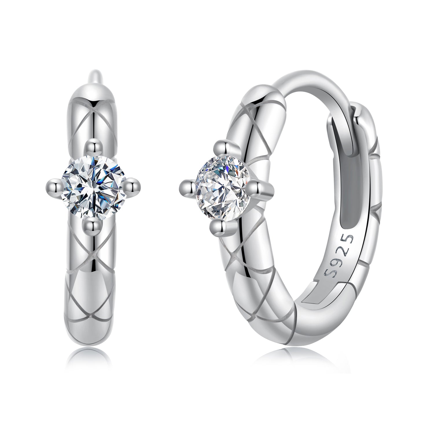 925 Sterling Silver Moissanite Earrings 1.3cm for Women DestGlow