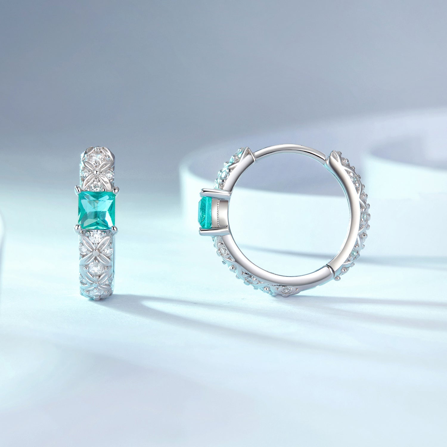 925 Sterling Silver Pavé Setting CZ Earrings for Women DestGlow