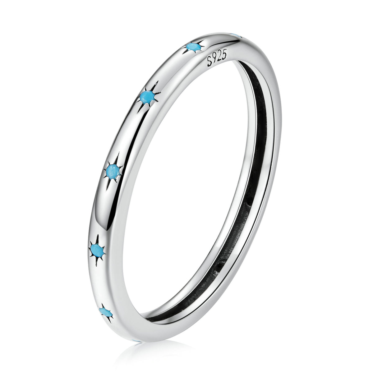 925 Sterling Silver Turquoise Oxidized Silver Ring Size 6 for Women DestGlow