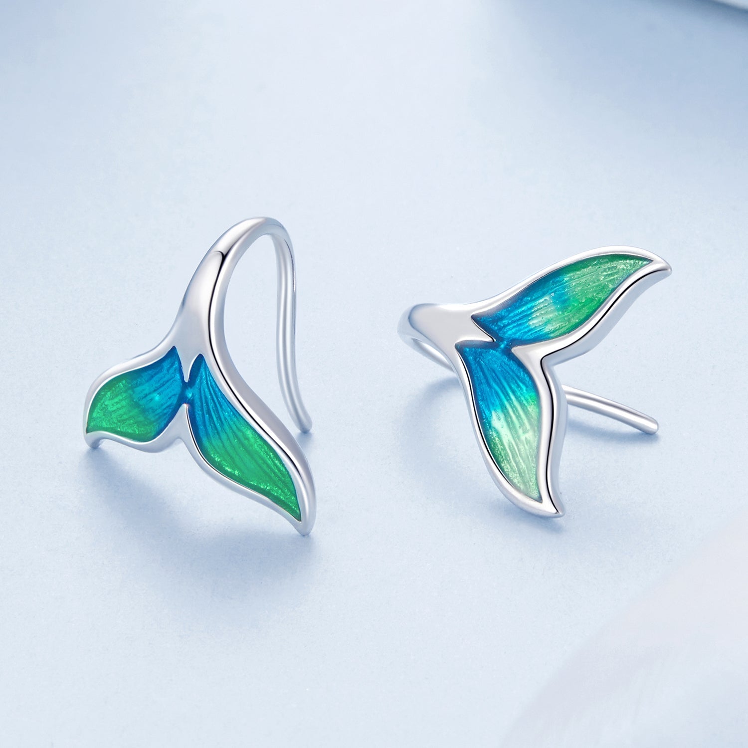 925 Sterling Silver White Gold Plated Enamel Earrings for Women DestGlow