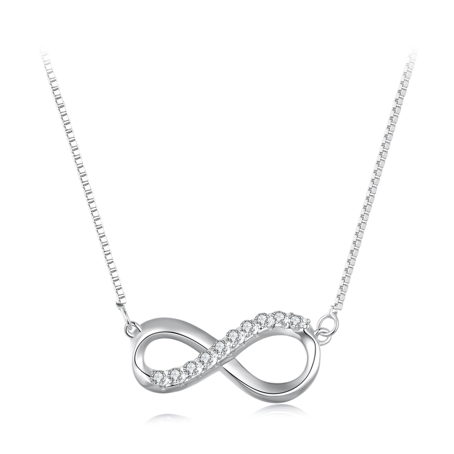 925 Sterling Silver Moissanite 1.5mm Necklace 400+50mm for Women DestGlow