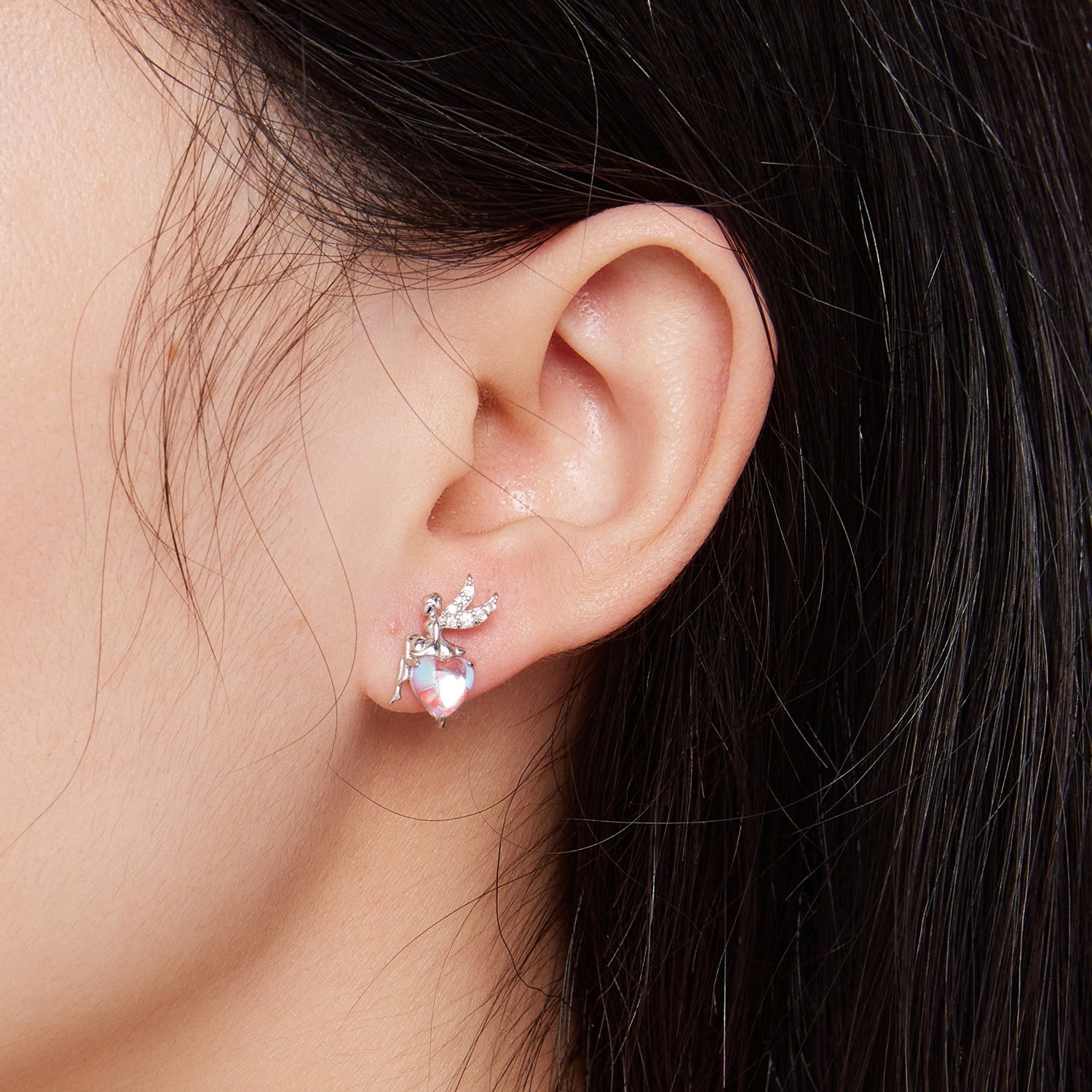 925 Sterling Silver Moonstone CZ Earrings for Women DestGlow