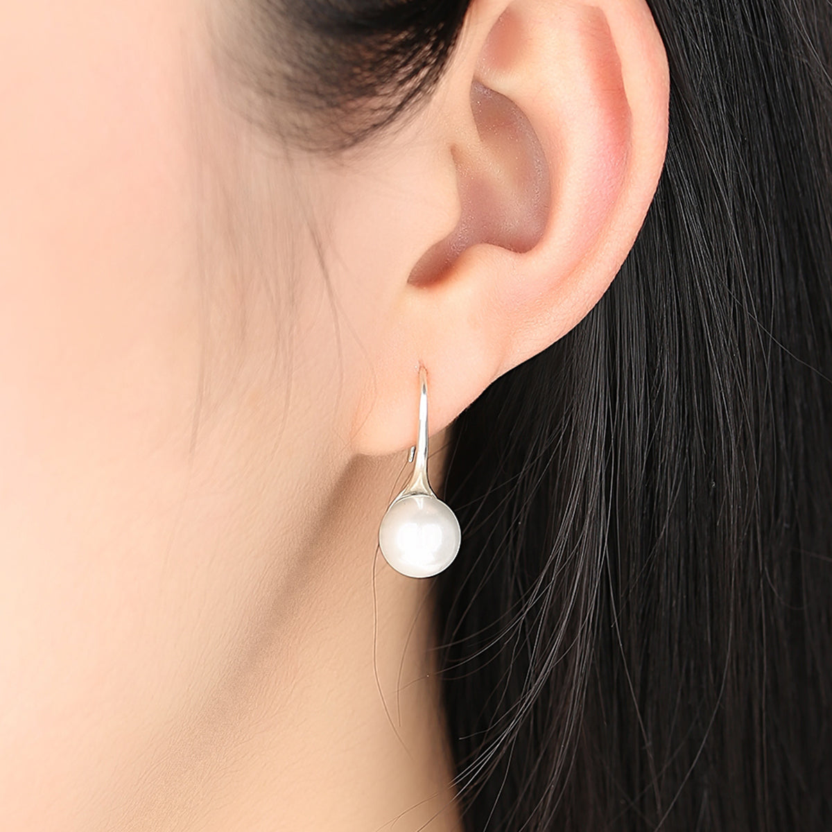 925 Sterling Silver Genuine Shell Pearl Earrings for Women DestGlow
