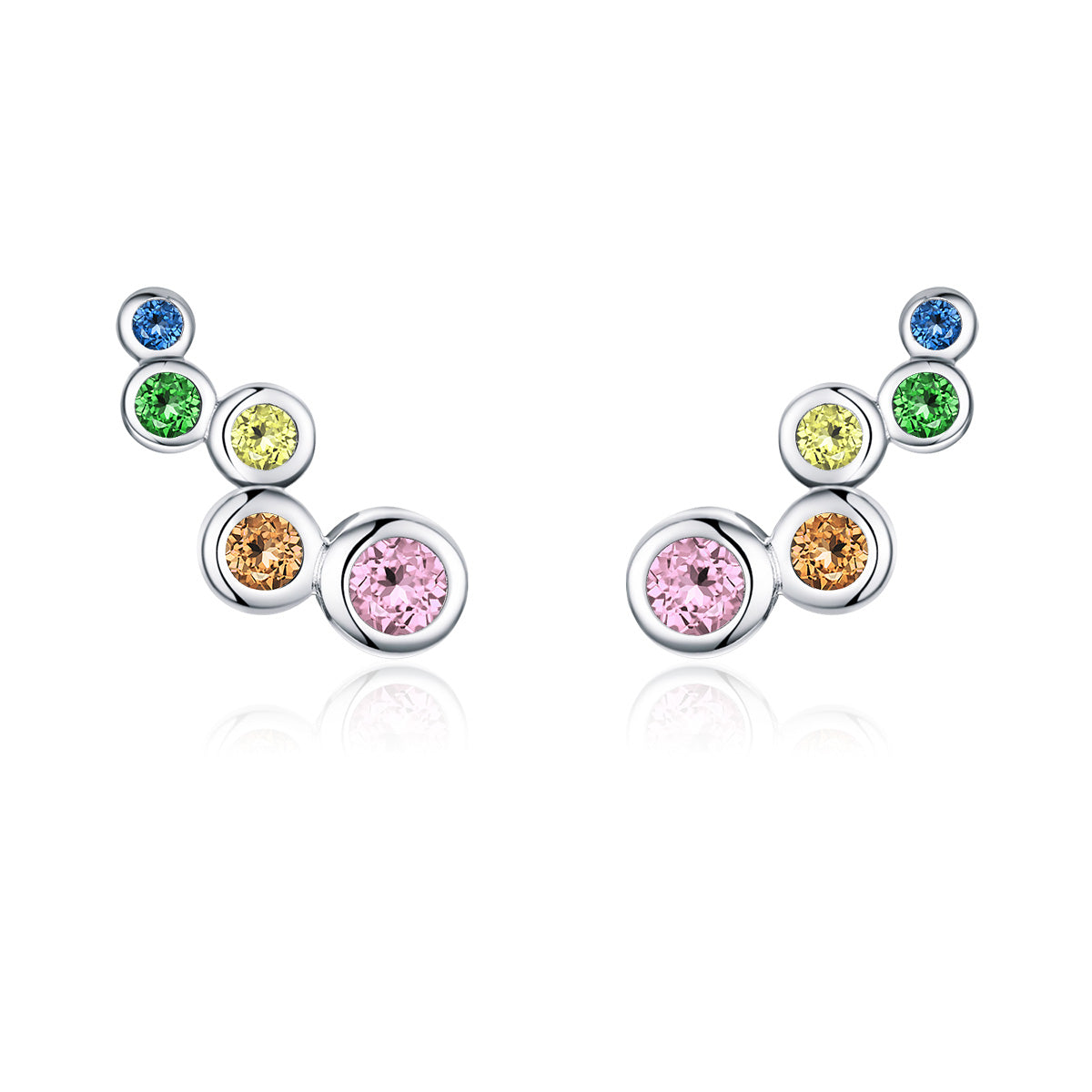 925 Sterling Silver Earrings with Pavé Setting CZ, 0.5x1.2 cm for Women DestGlow