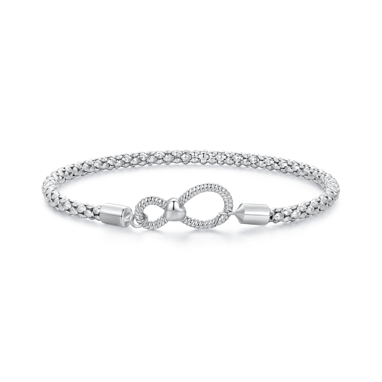 925 Sterling Silver Infinity Love Bracelet for Women - Size 17.0 DestGlow