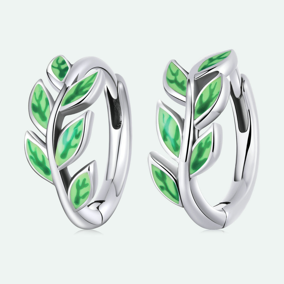 925 Sterling Silver Enamel Oxidized Silver Earrings for Women, 1.2*0.5cm DestGlow