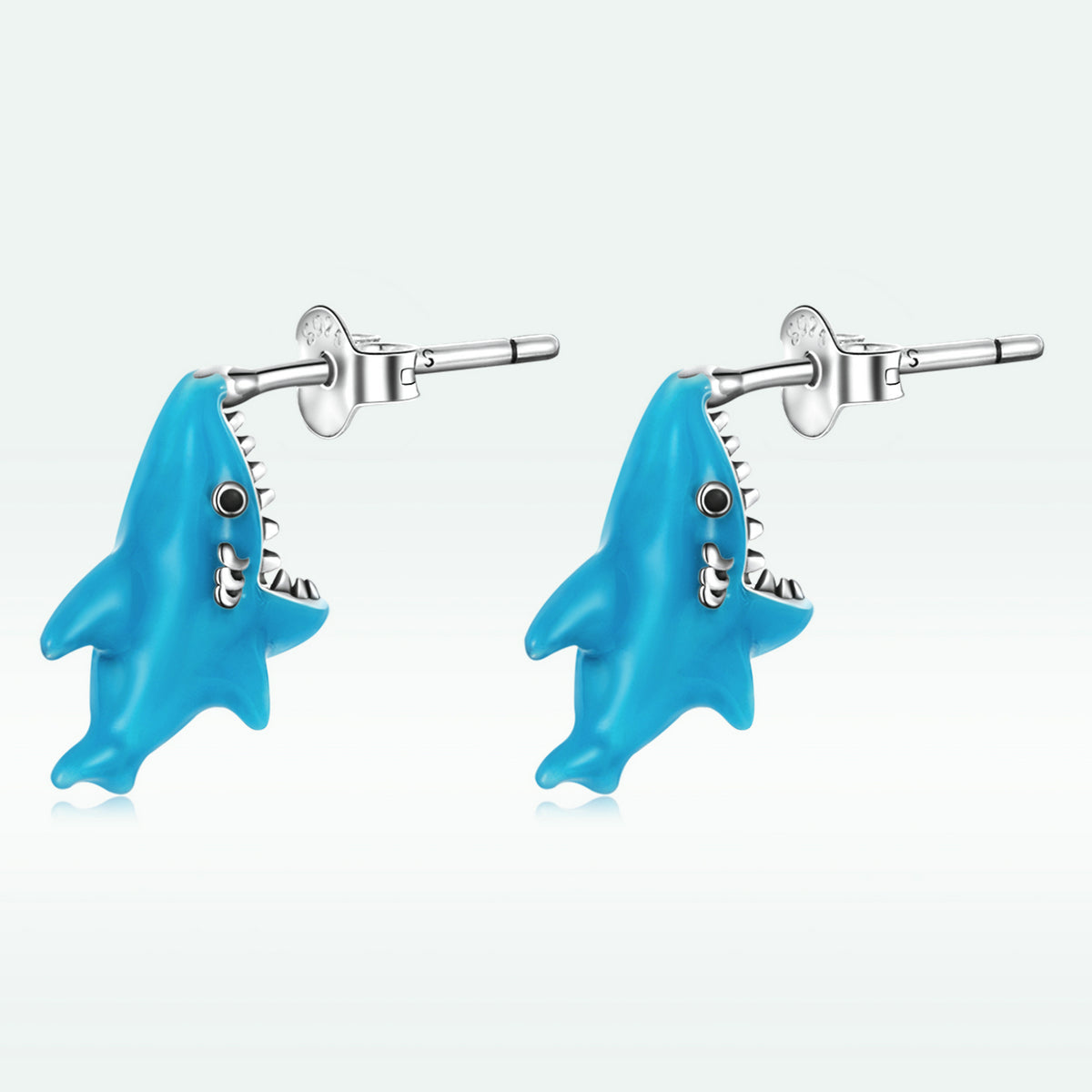 925 Sterling Silver Oxidized Enamel Earrings for Women - 1.3x0.5cm DestGlow