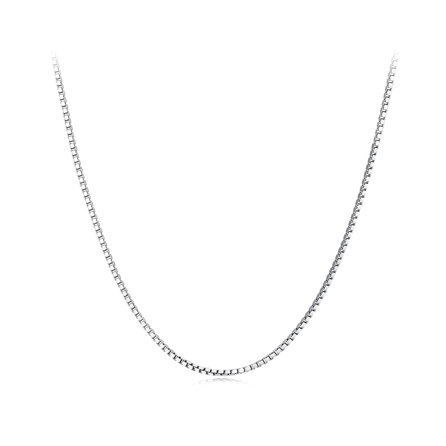 925 Sterling Silver Necklace 400mm with Platinum Plating for Women DestGlow