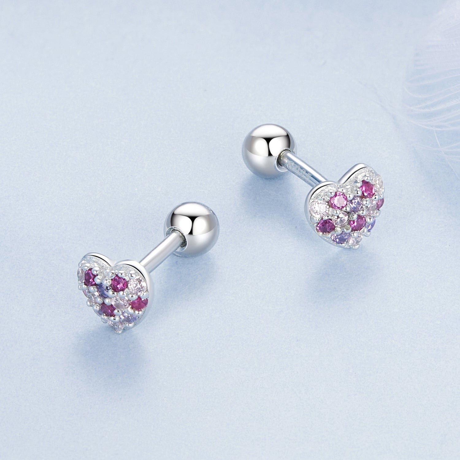 925 Sterling Silver Earrings with Pavé Setting CZ in White Gold for Women DestGlow