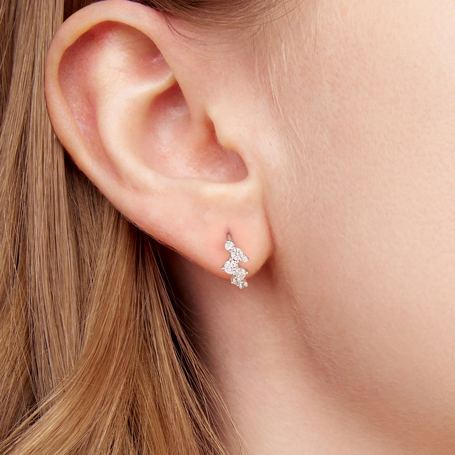925 Sterling Silver Earrings with CZ White Gold Plating DestGlow