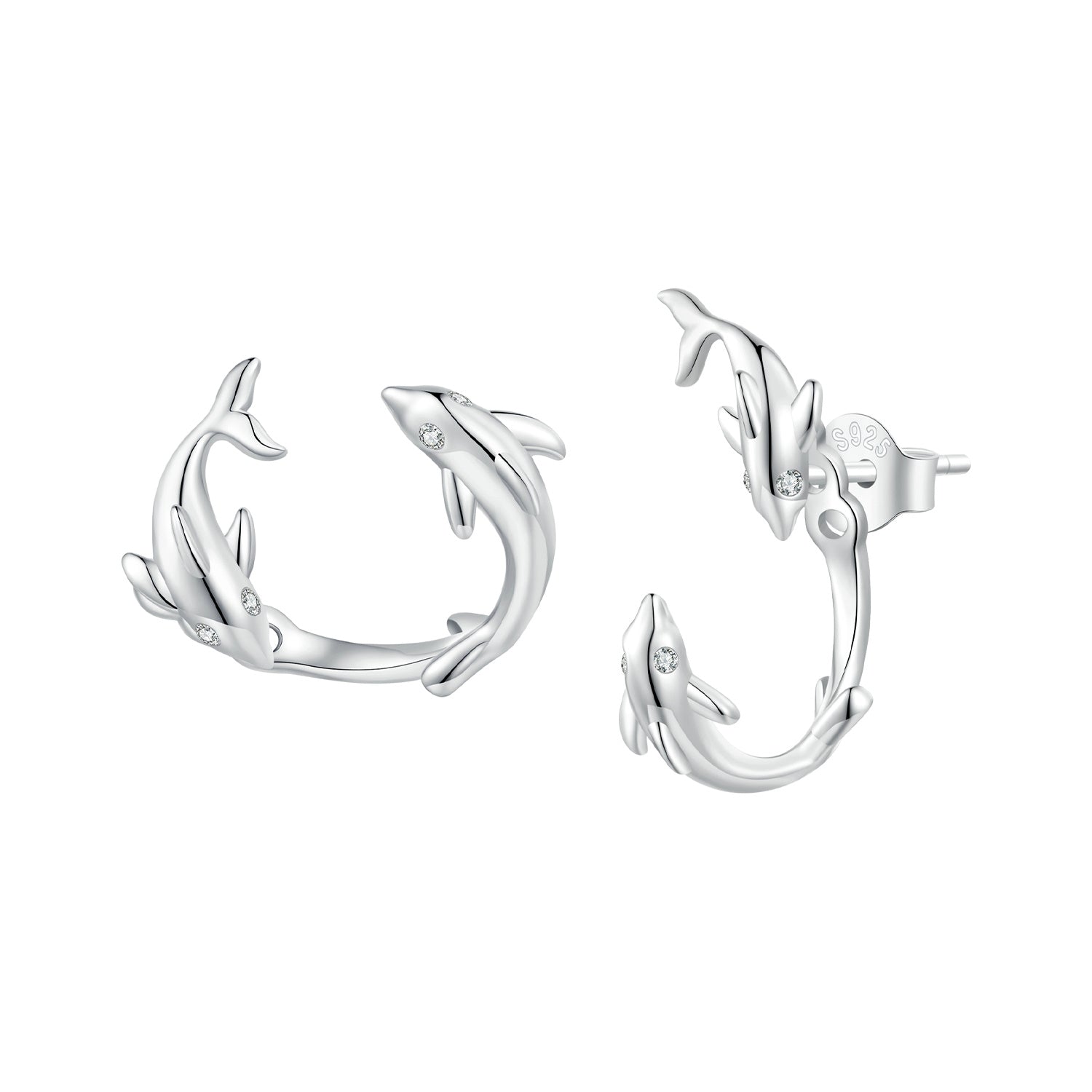 S925 Sterling Silver Rose Gold Plated Zircon Earrings DestGlow