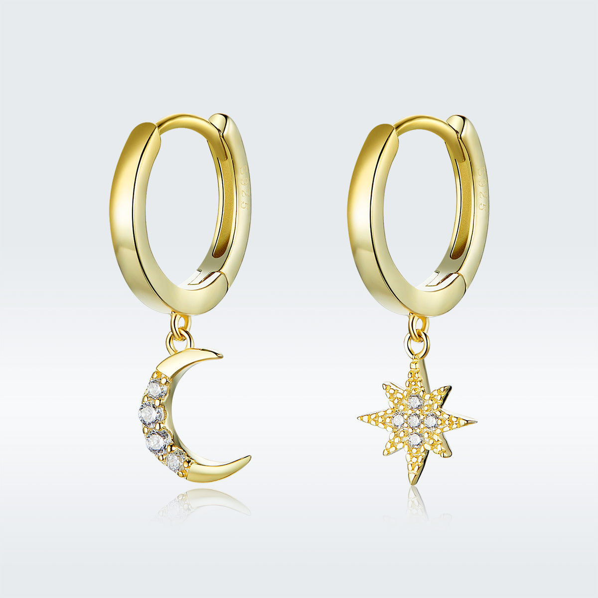 925 Sterling Silver and Gold Plated Pavé Setting CZ Earrings for Women DestGlow