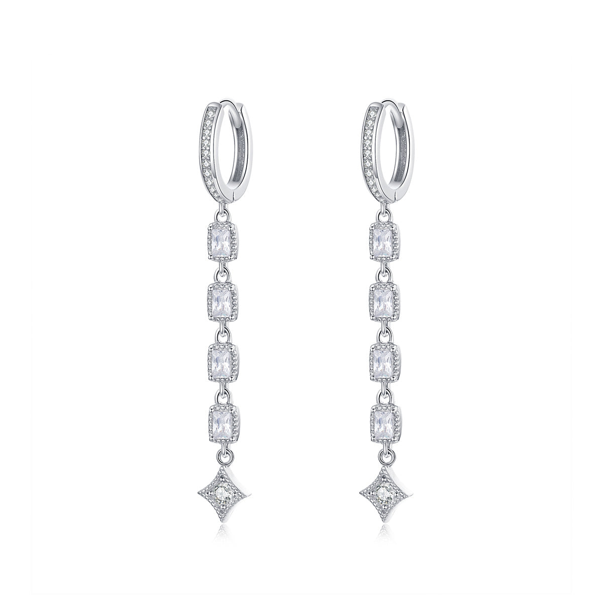 925 Sterling Silver Earrings with Pavé Set CZ DestGlow