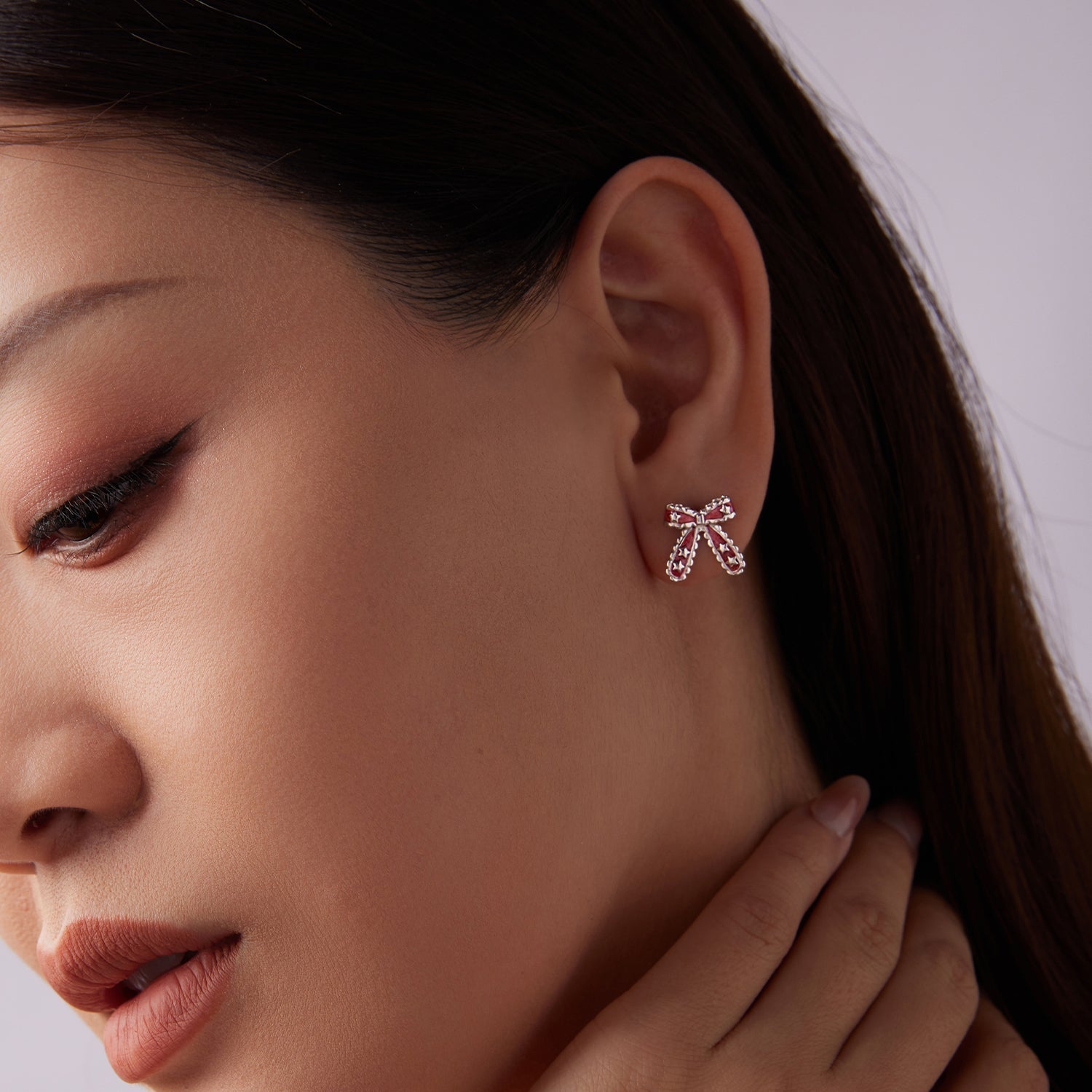 925 Sterling Silver Earrings with Enamel Process in White Gold Plating for Women DestGlow