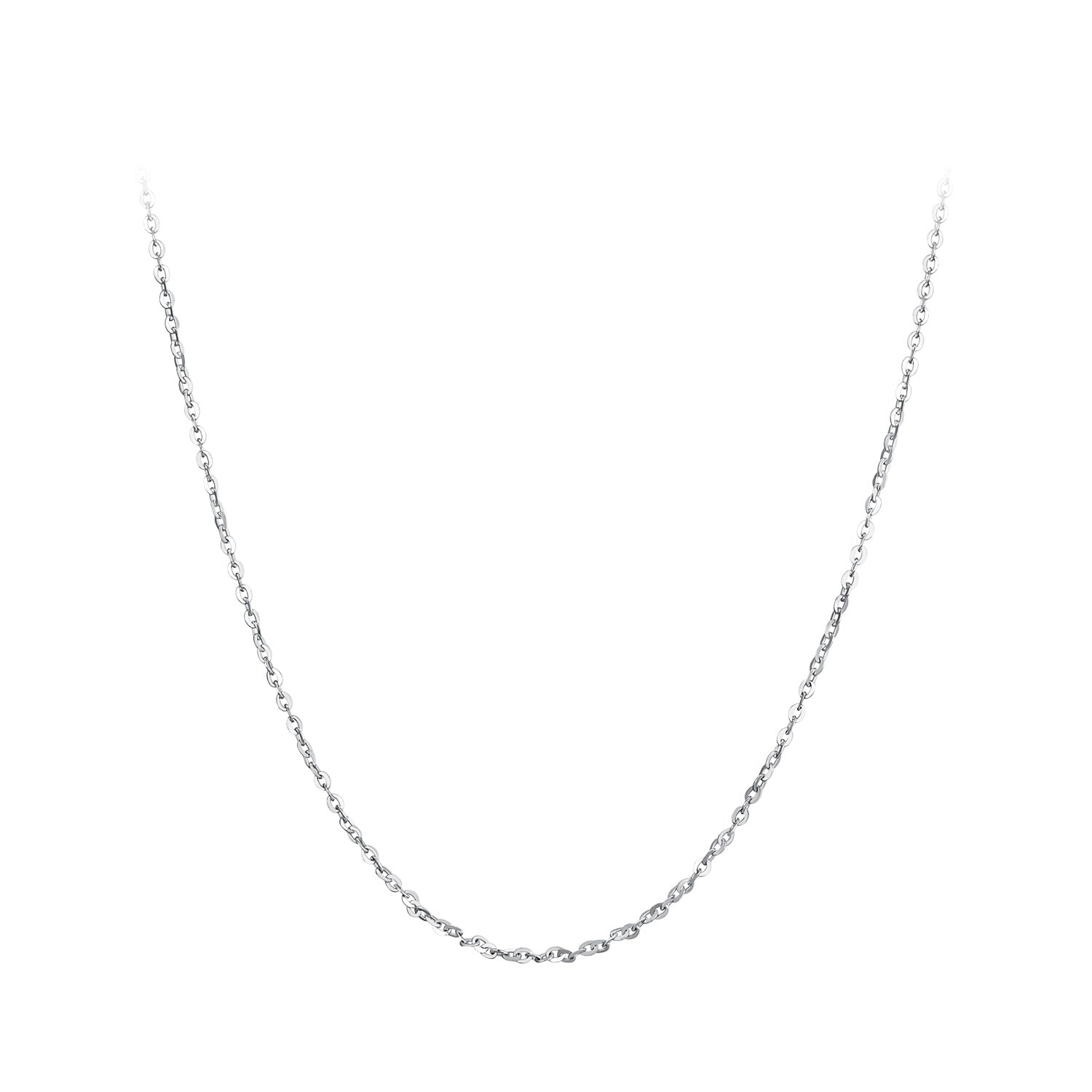 925 Sterling Silver Plated Platinum Necklace 45.0 cm for Men DestGlow