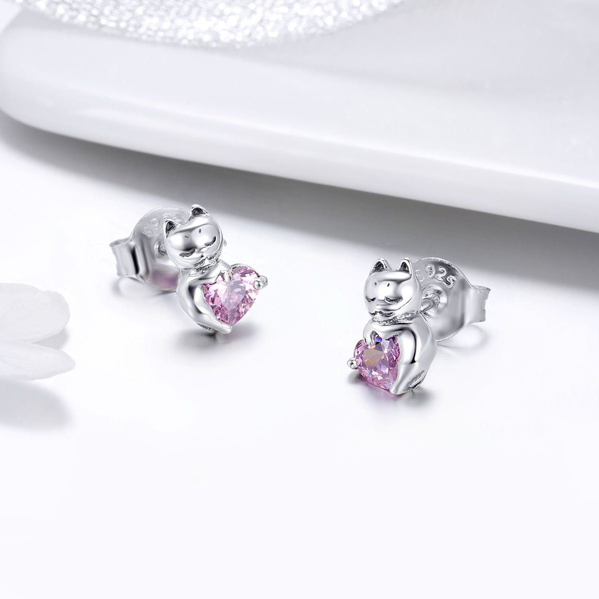 925 Sterling Silver Earrings with Pavé Setting and Oxidized Finish for Women DestGlow