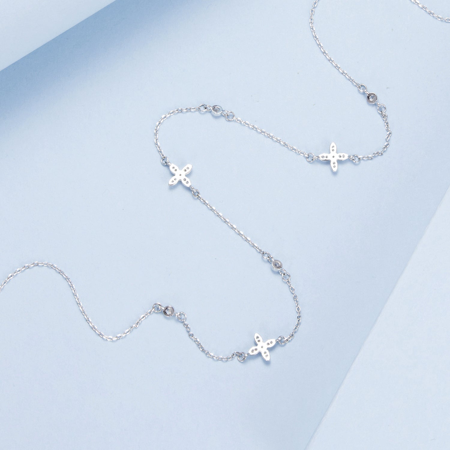 925 Sterling Silver White Gold Plated CZ Pendant Necklace for Women DestGlow