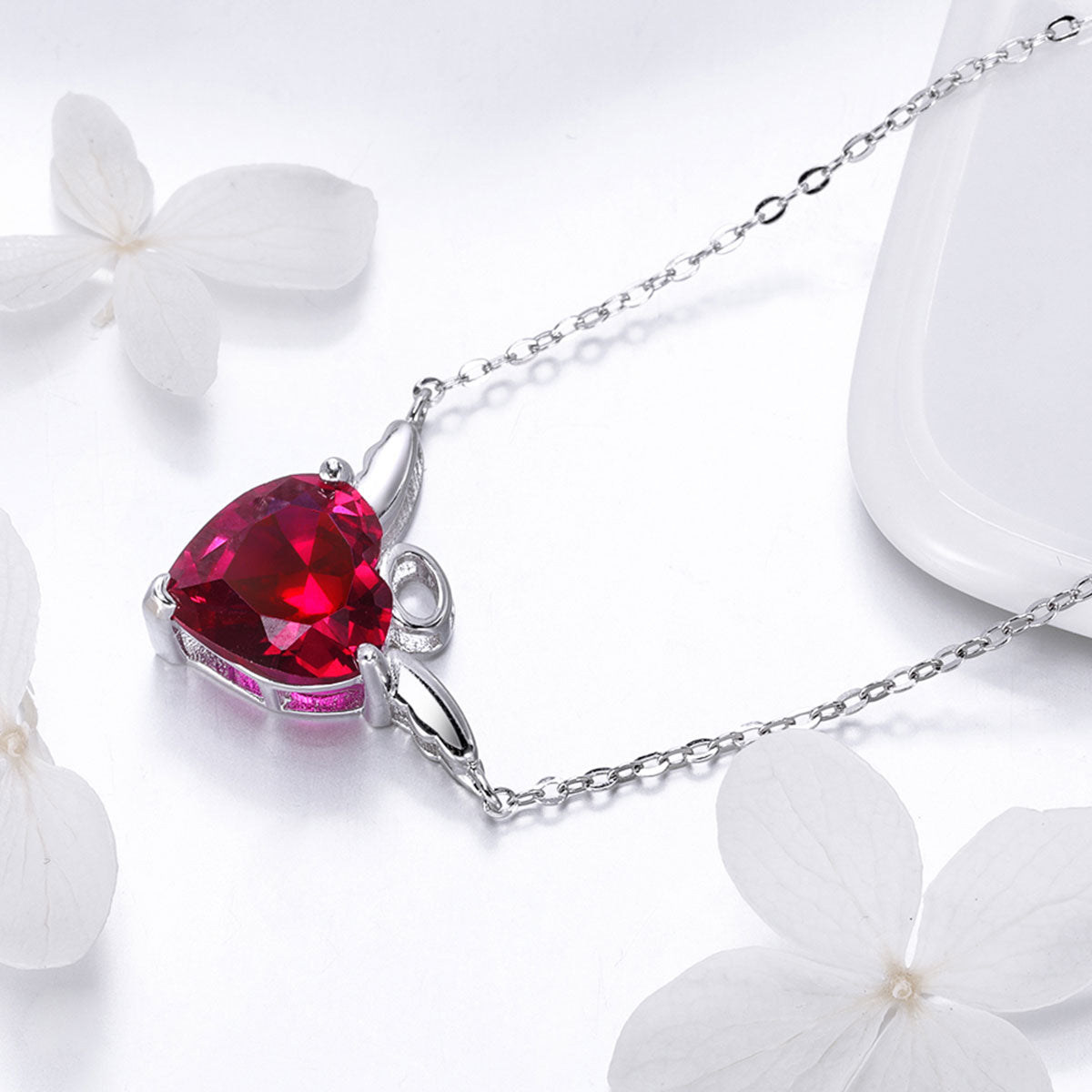 925 Sterling Silver Adjustable Necklace 37-45cm with 1.4*2cm Pendant for Women DestGlow