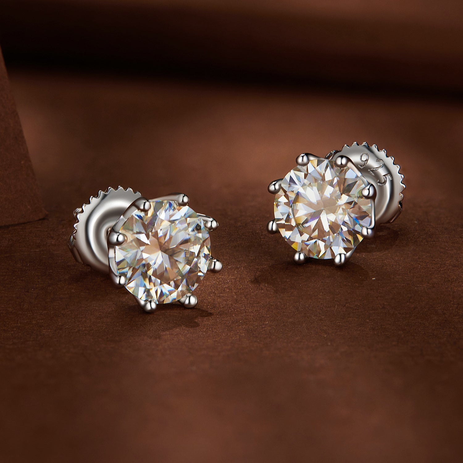 S925 Silver 0.5 Carat Moissanite Earrings 6.0mm for Women DestGlow