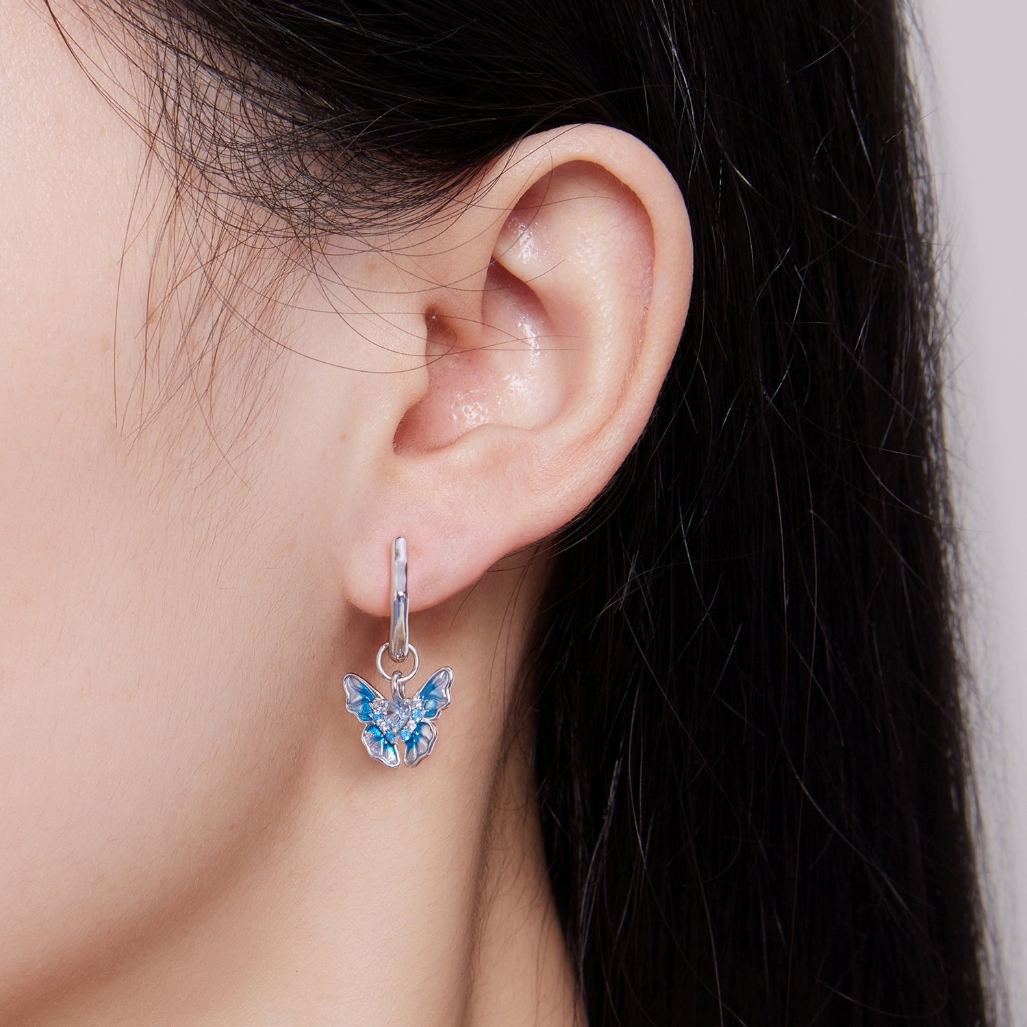 925 Sterling Silver Enamel Pavé Setting CZ Earrings for Women DestGlow