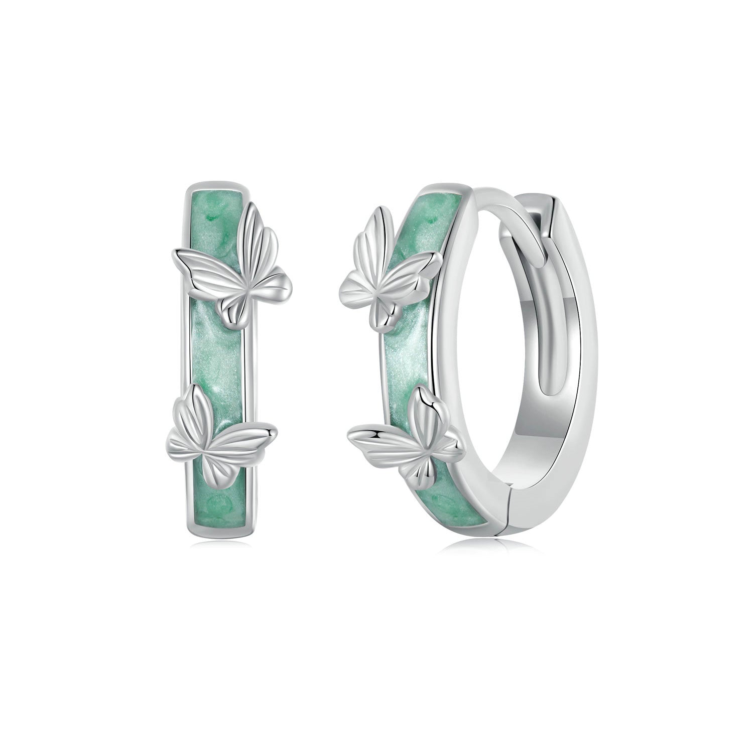 925 Sterling Silver Earrings with Enamel Process and Platinum Plating for Women DestGlow