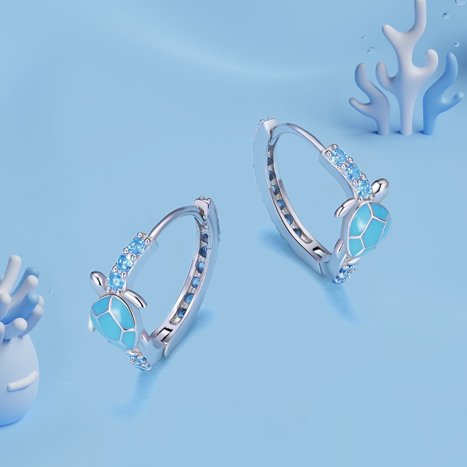 925 Sterling Silver Enamel CZ Earrings 14x6mm for Women DestGlow