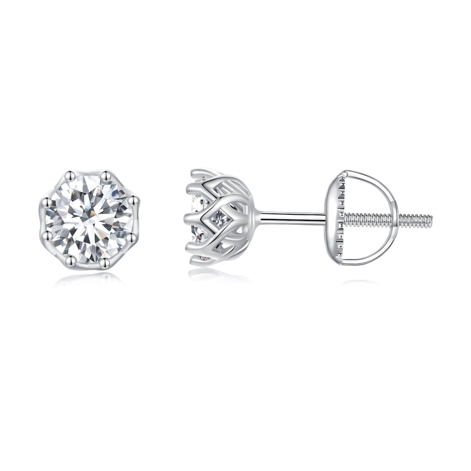 925 Sterling Silver Moissanite 0.5 Carat Earrings for Women DestGlow