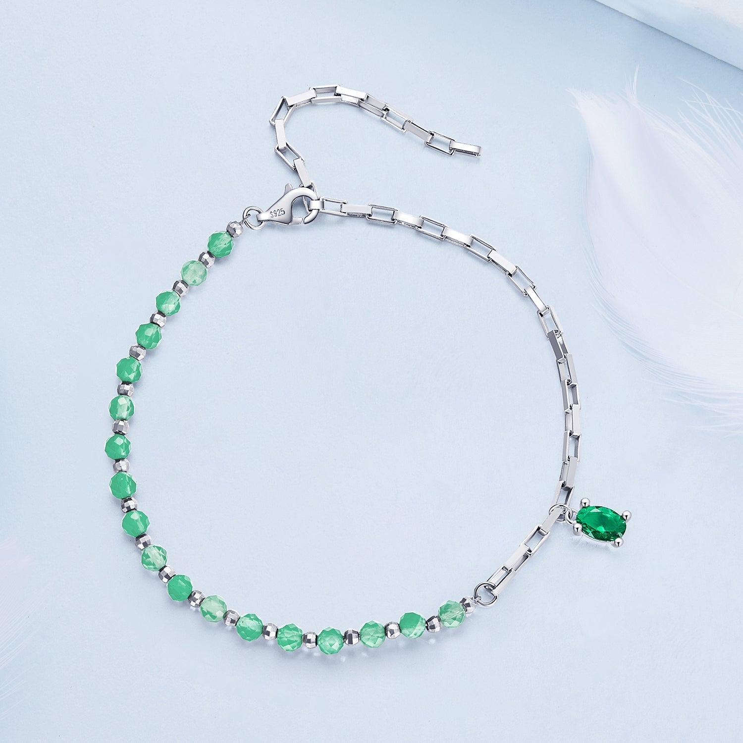 925 Sterling Silver Bracelet with Pavé Setting CZ - 210mm - for Women DestGlow