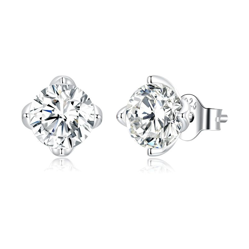 925 Sterling Silver 0.50 Carat Moissanite Earrings for Women DestGlow