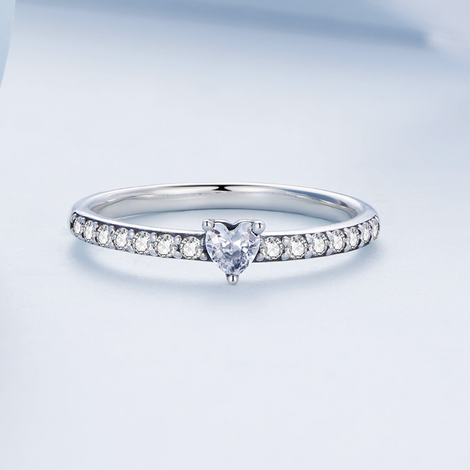 925 Sterling Silver Oxidized Ring with Pavé Setting CZ, Size 6 for Women by Bids.com