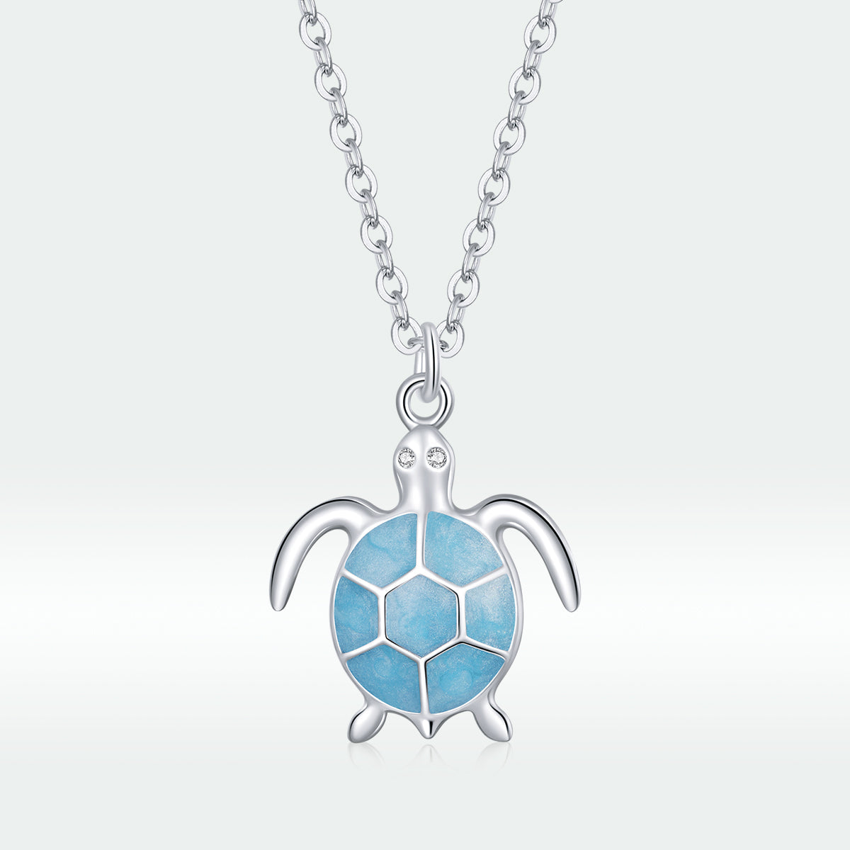 925 Sterling Silver Adjustable Necklace with Pavé CZ and Enamel, 44cm DestGlow