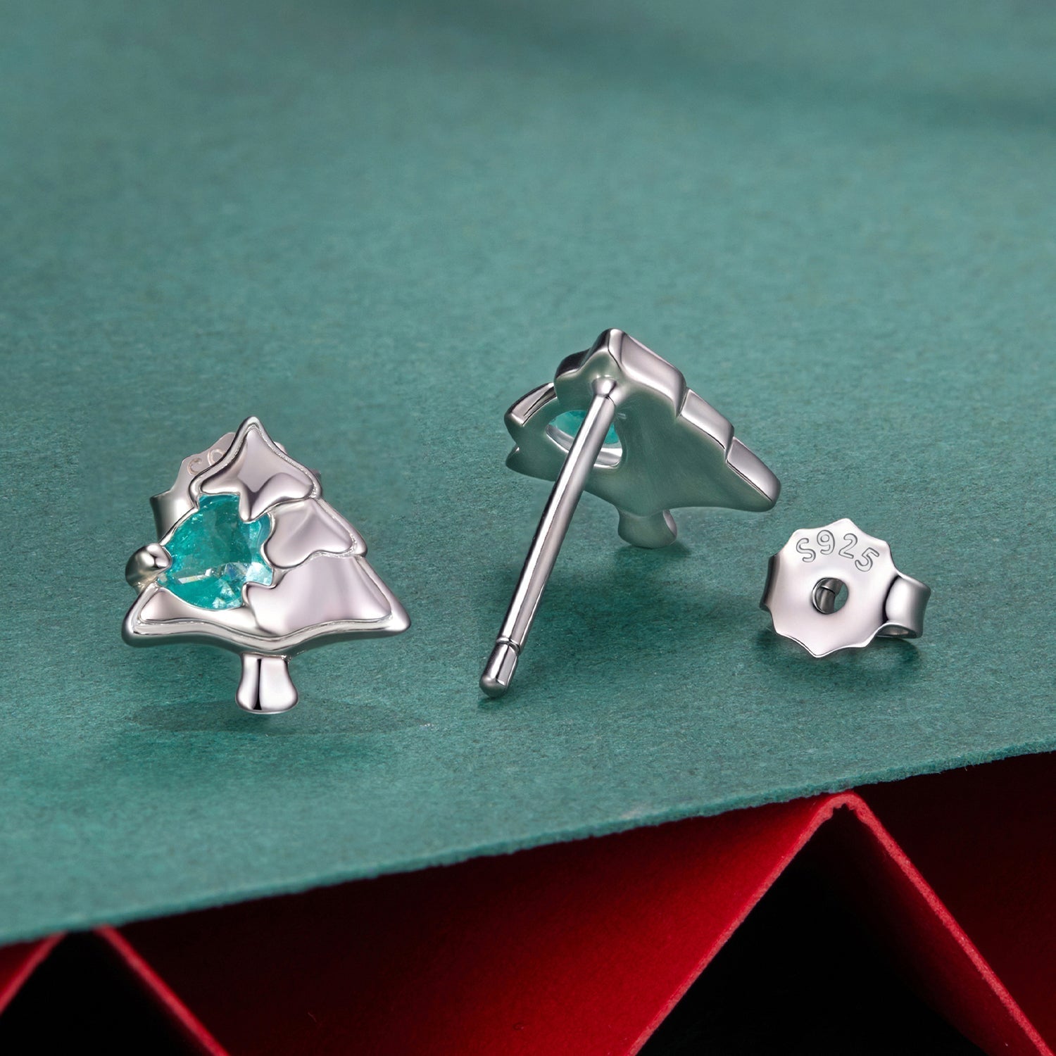 925 Sterling Silver White Gold Plated Transparent Glass Earrings for Women DestGlow
