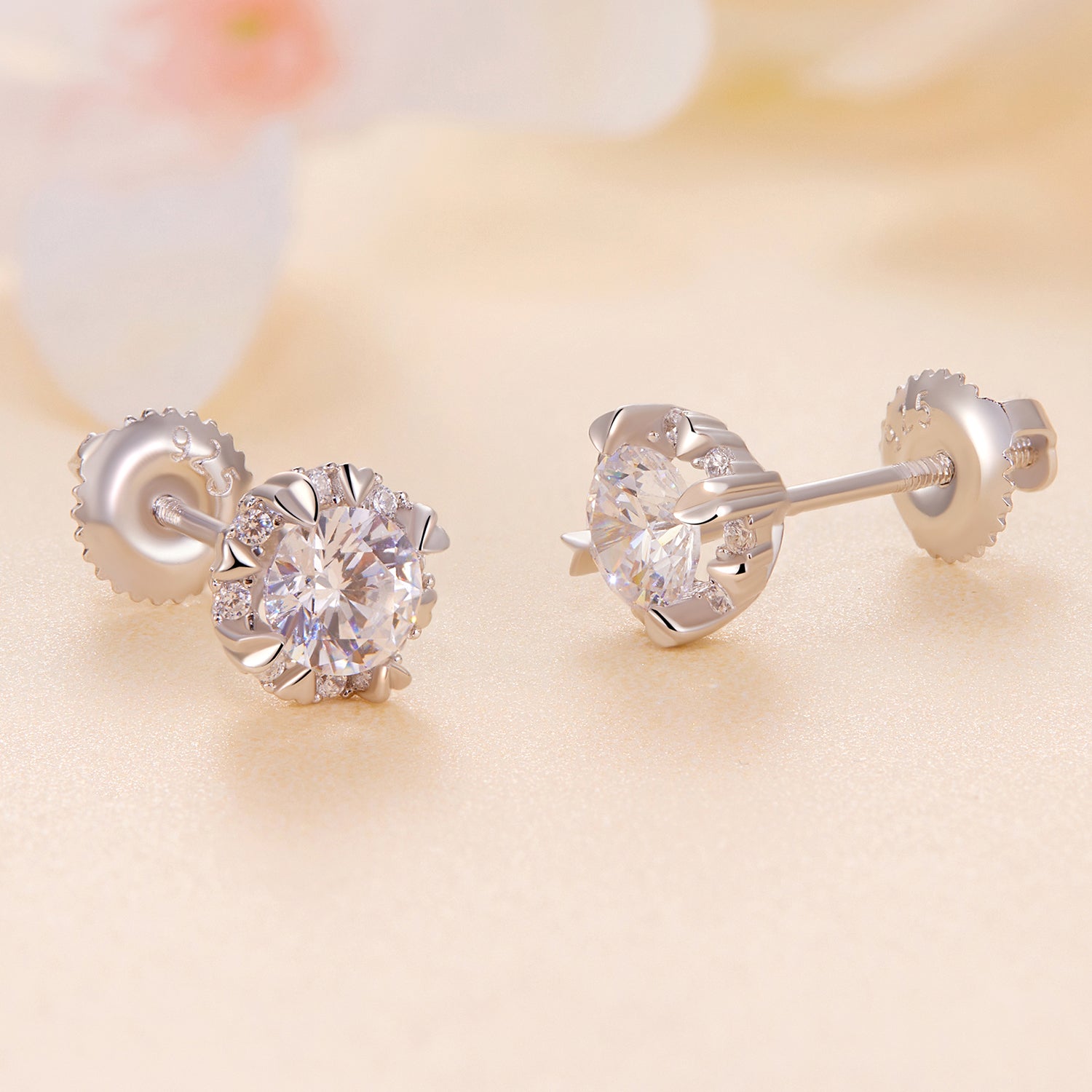 925 Sterling Silver Moissanite 0.50 Carat Earrings for Women DestGlow