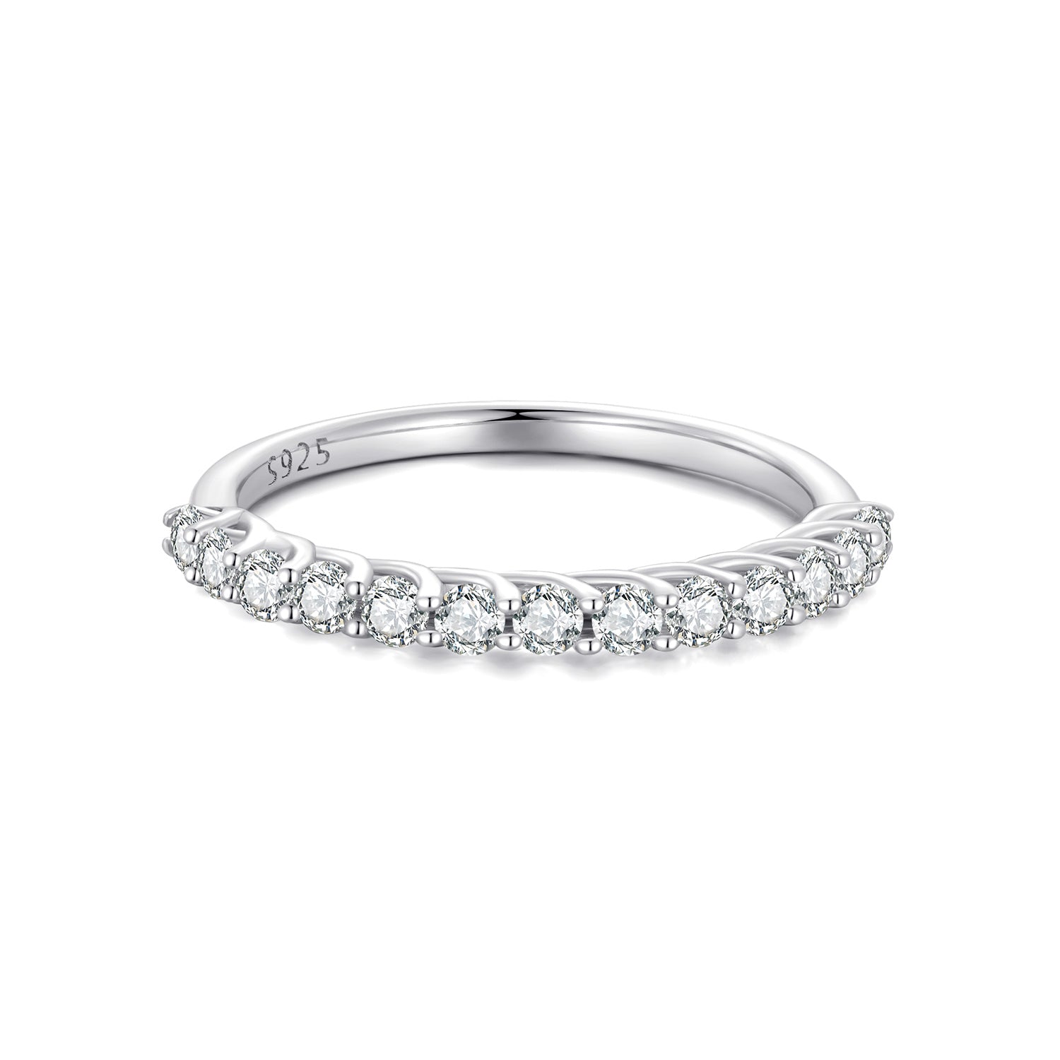 925 Sterling Silver Moissanite 0.03ct Ring Size 6A for Women DestGlow