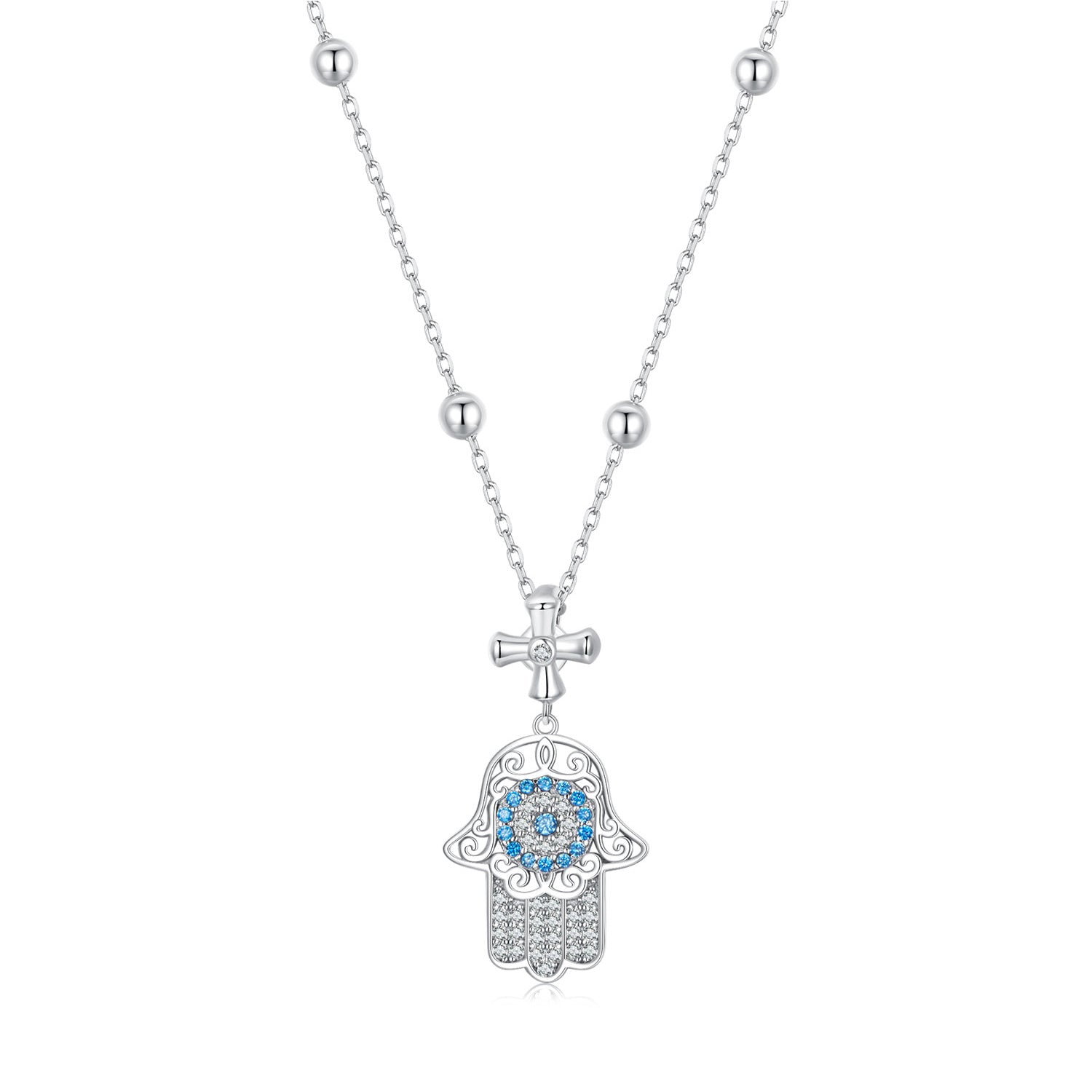 925 Sterling Silver Necklace with Pavé Setting CZ - 400mm Length DestGlow