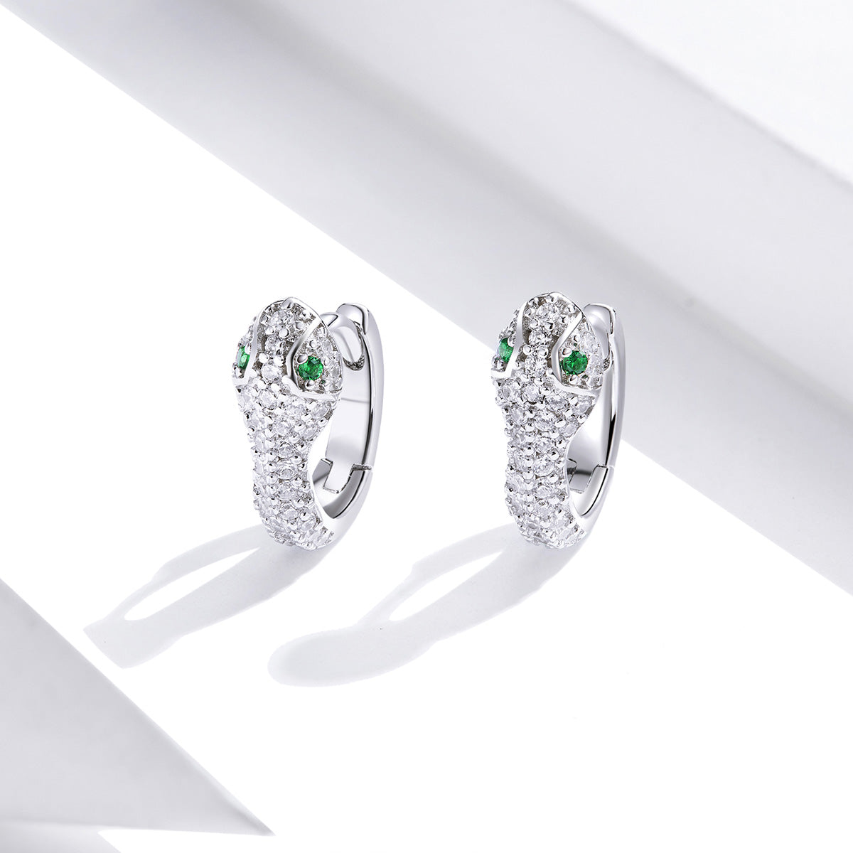 925 Sterling Silver Earrings with Plated Platinum and CZ for Women DestGlow