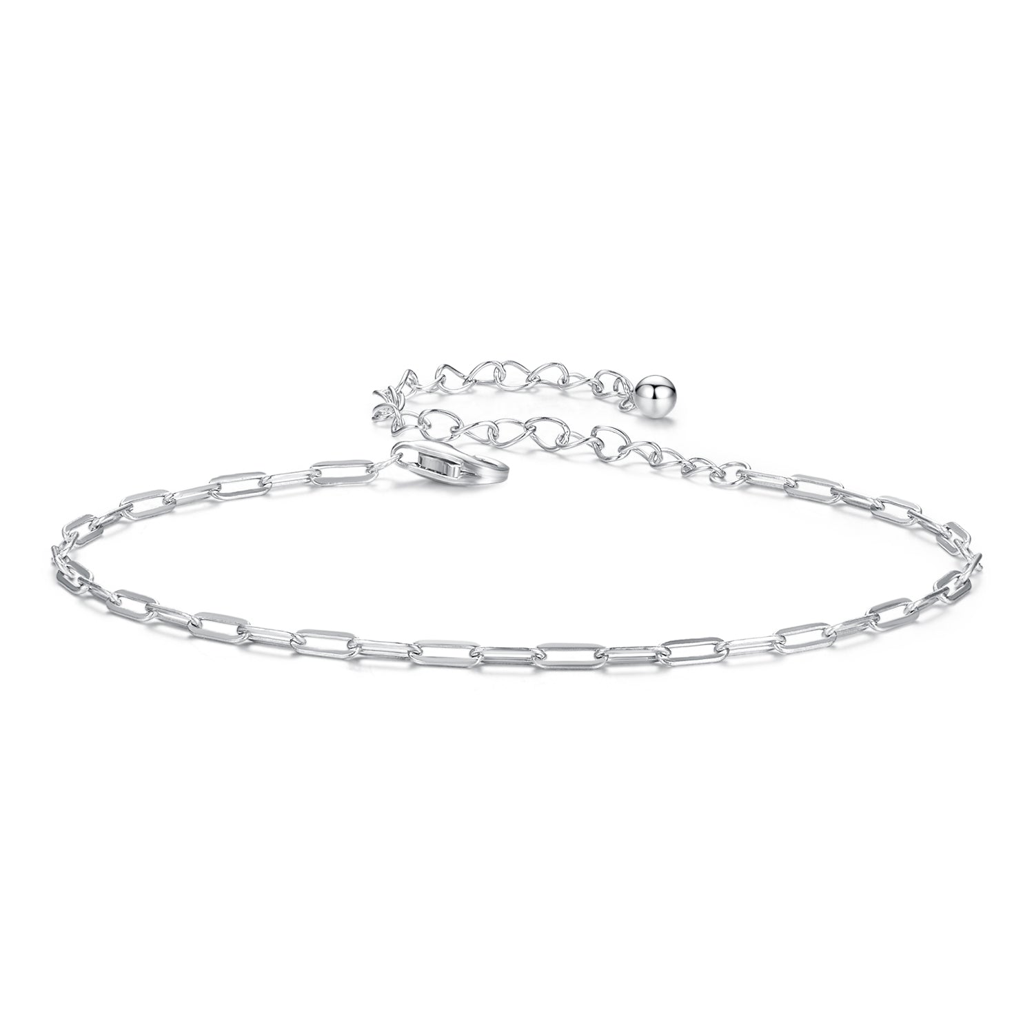 925 Sterling Silver Plated White Gold Adjustable Bracelet for Women DestGlow
