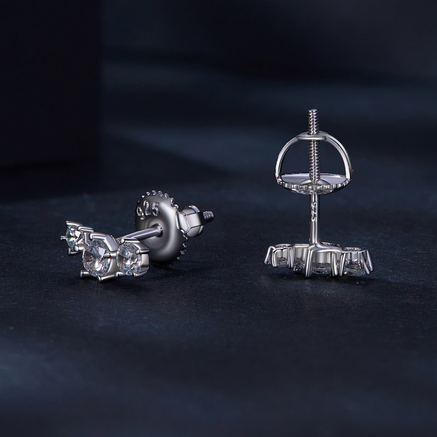 925 Sterling Silver Moissanite 0.01 Carat Earrings Size 4*9mm for Women DestGlow