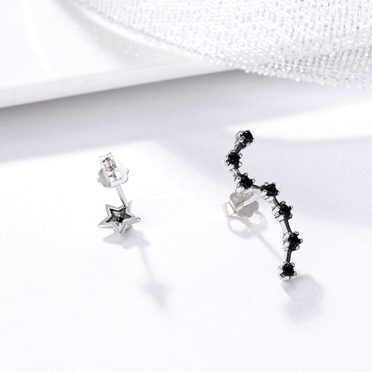 925 Sterling Silver Earrings with Pavé Setting CZ - 2.3cm Height DestGlow