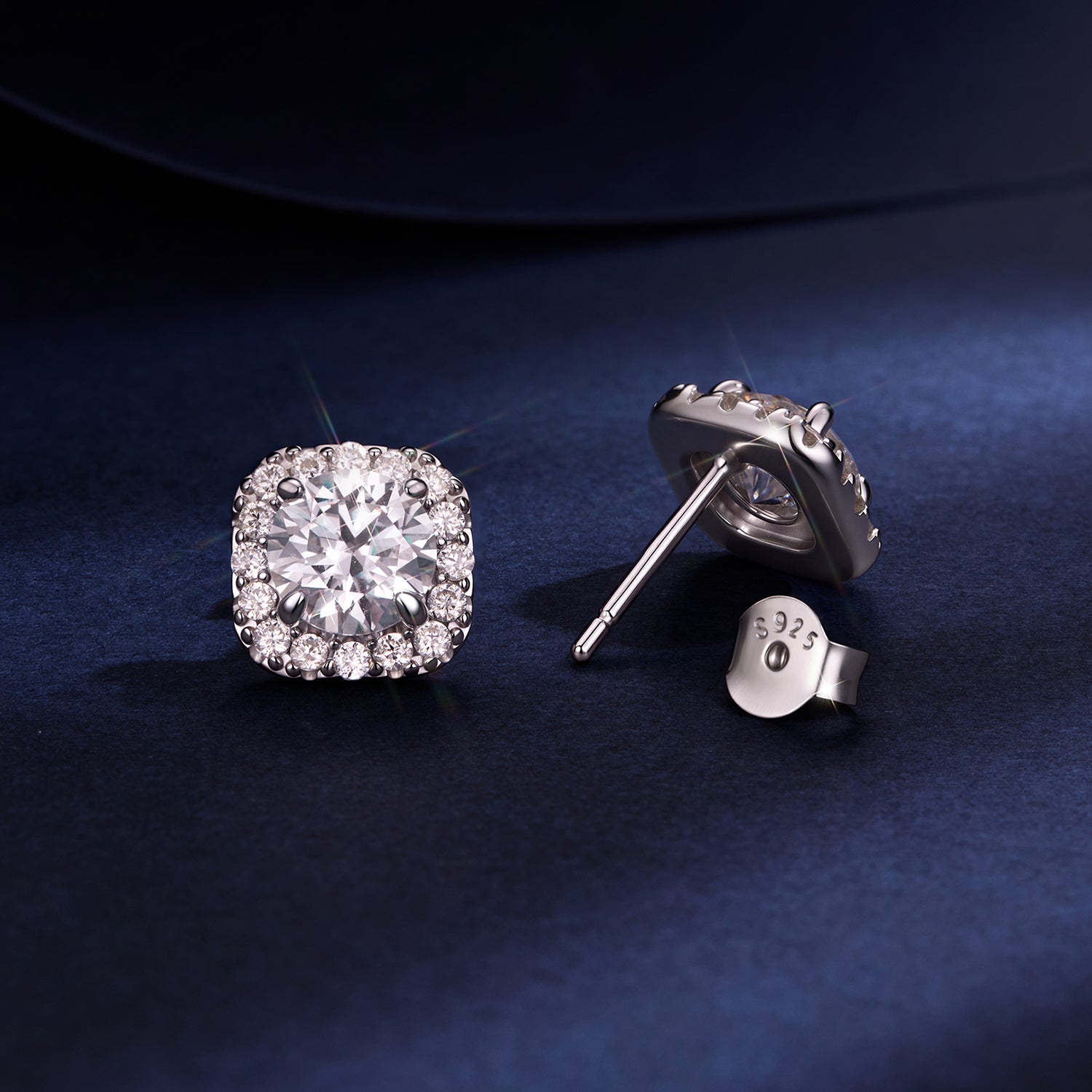 925 Sterling Silver Moissanite 1.0cm Earrings with Pavé Setting for Women DestGlow