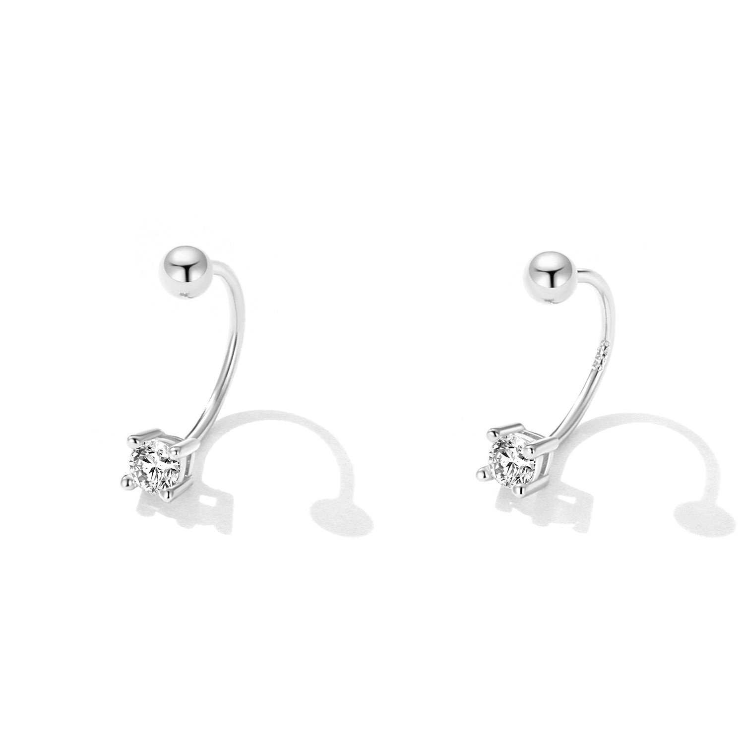 925 Sterling Silver Earrings for Women with CZ in Pavé Setting DestGlow