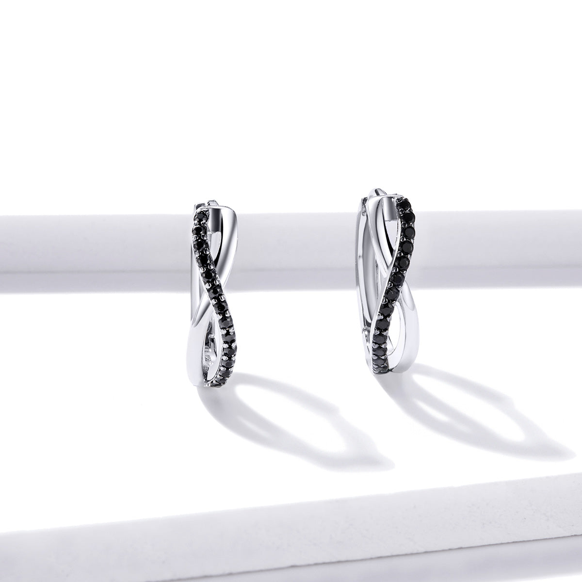 925 Sterling Silver Earrings 1.3*0.4cm with Pavé Setting CZ for Women DestGlow