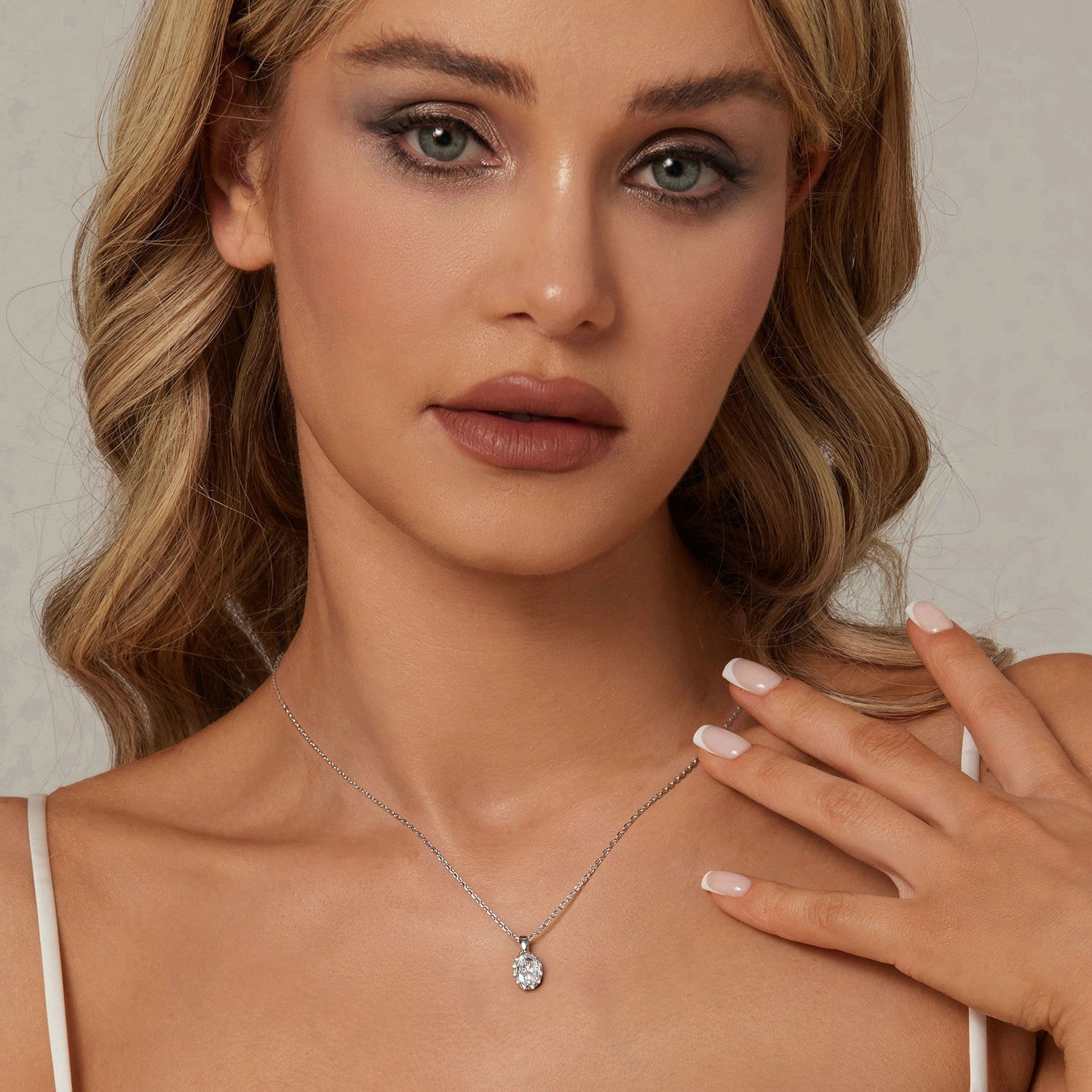 925 Sterling Silver 1 Carat Moissanite Necklace with Pavé Setting, 400 mm Length for Women DestGlow