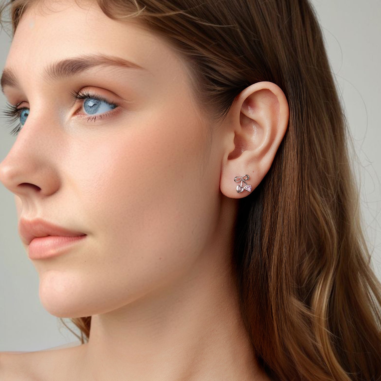 925 Sterling Silver Earrings with Pavé Setting CZ and Transparent Glass for Women DestGlow