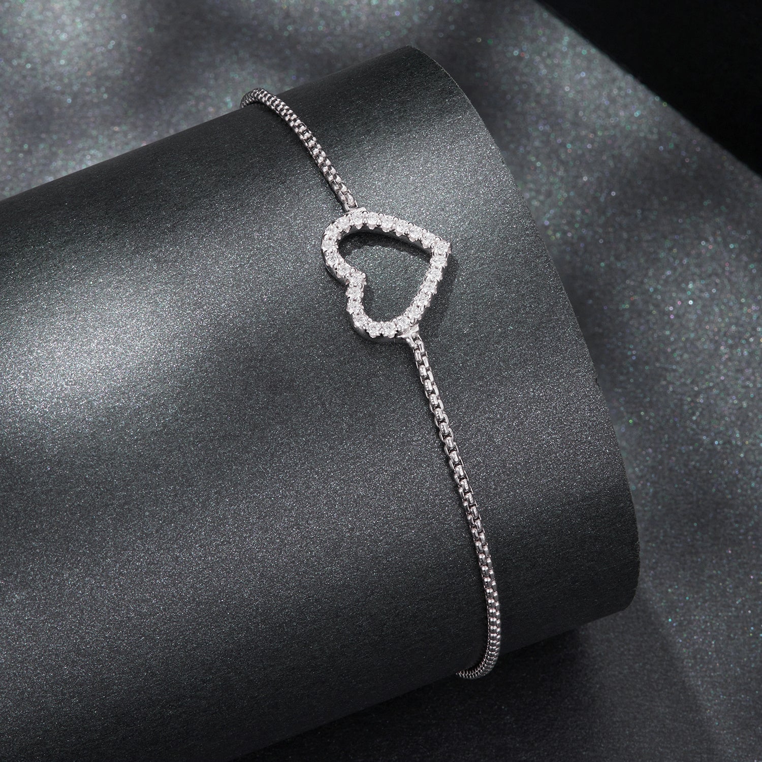 925 Sterling Silver Plated White Gold Moissanite Bracelet for Women DestGlow