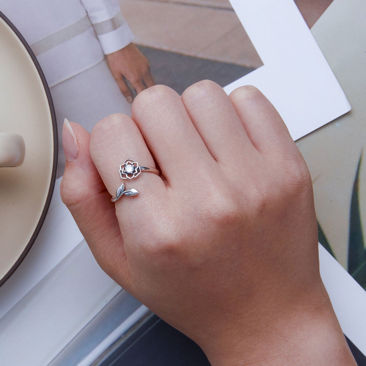 S925 Sterling Silver Pavé Setting CZ Ring for Women DestGlow
