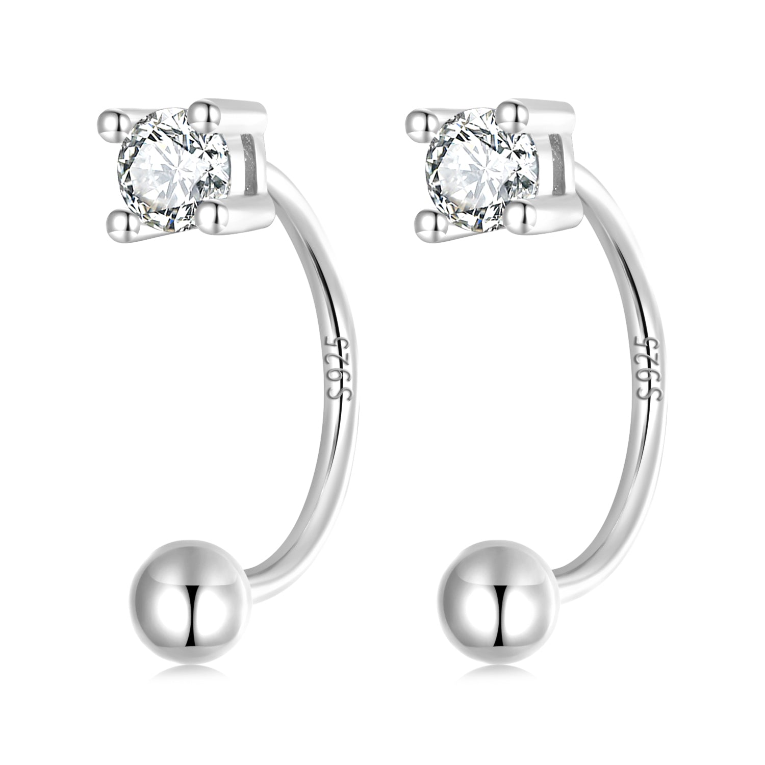 925 Sterling Silver Earrings for Women with CZ in Pavé Setting DestGlow