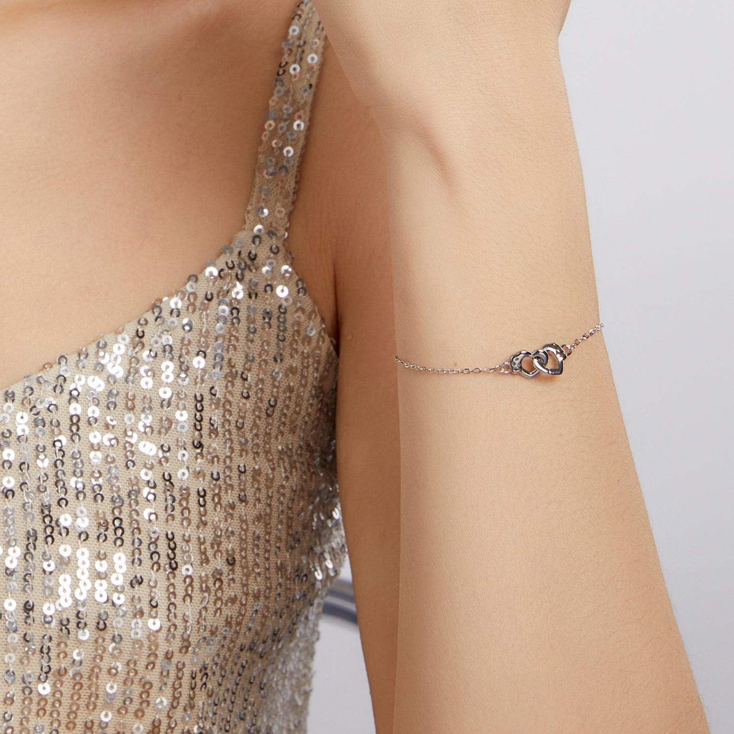 925 Sterling Silver White Gold Plated Chain Bracelet for Women DestGlow